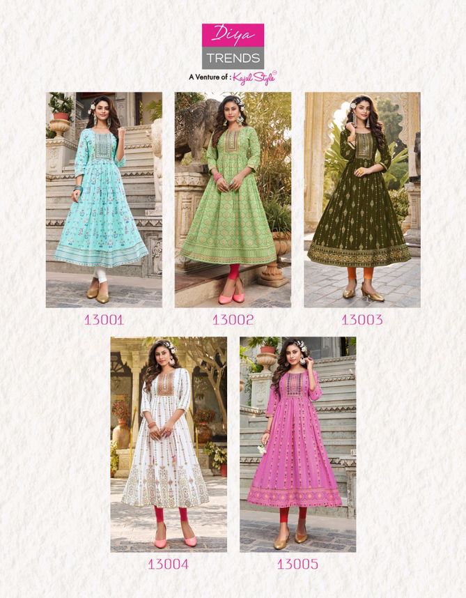 Diya Trends Ethnicity Vol 13 Fancy Festive Wear Wholesale Designer Kurtis Catalog